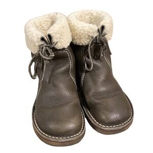 Duckfeet Arhus Winter Snow Boots in OLIVE Leather Shearling Womens US 9.5 EU 40